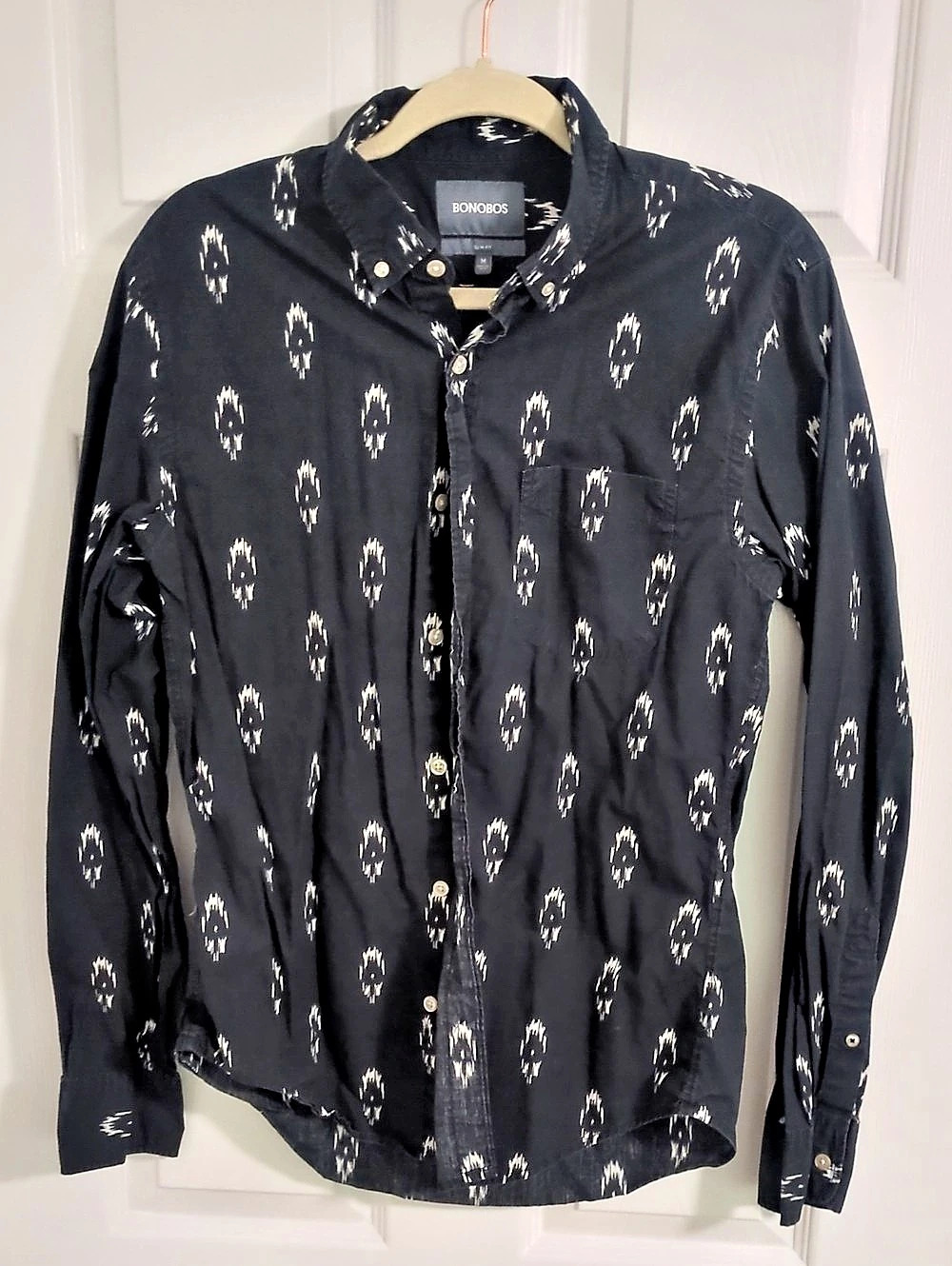 Bonobos Geometric Button Down in Black & White Size Medium